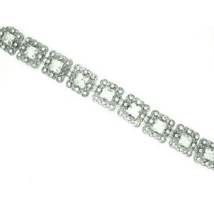 60s Filigree Rhinestone vintage wedding bracelet AG184 wedding jewellery bridal jewellery