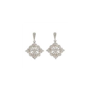 18ct White Gold Diamond Snowflake earrings AN053 Wedding Jewellery