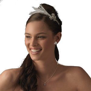 1920s style feather diamante Art Deco style wedding headband BD049 wedding hair accessories