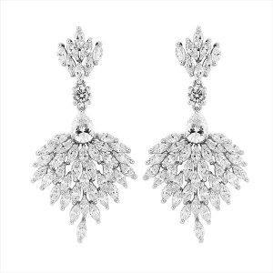 1930s style crystal wedding earrings Old Hollywood vintage