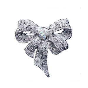 1950s style bow vintage style wedding bridal brooch BR050