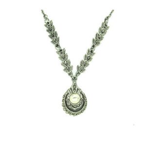40s pearl marcasite bridal necklace AF181