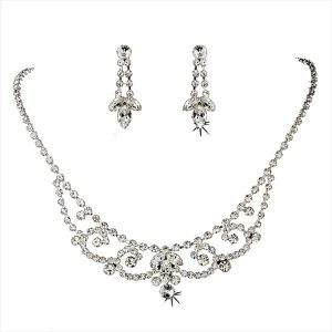 40s style diamante bridal jewellery set S029