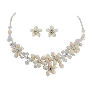 'Amelia' pearl crystal vintage style bridal wedding jewellery set
