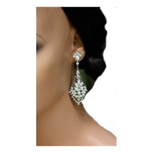 Art Deco pearl Wedding Earrings E223 handmade bridal jewellery