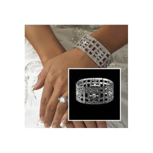 Art Deco style diamante bridal bracelet B074
