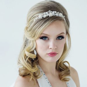'Bethany'  crystal pearl wedding tiara