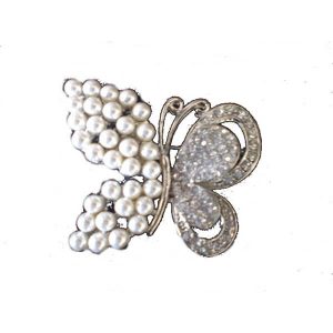 Butterfly pearl wedding bridal brooch BR027 Bridal Accessories