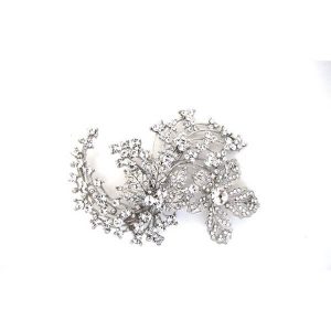 CRYSTAL hair swirl concorde clip LARGE CO16 bridal hair accessories