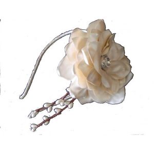 Cream willow rose real vintage bridal wedding headbands AB022