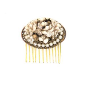 'Dana' gold pearl vintage bridal wedding hair comb