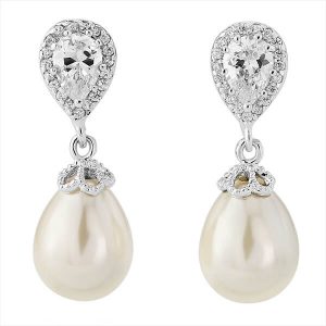 'Elena' Art Deco style pearl  earrings vintage pearl drop wedding earrings