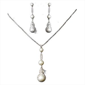 'Elisa' vintage style pearl wedding jewellery set