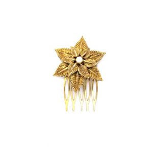 'Estelle' gold pearl star vintage wedding hair comb