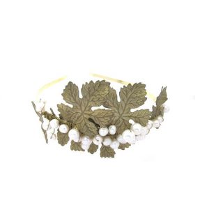 Fauna' golden pearl vintage wedding headbands AB027