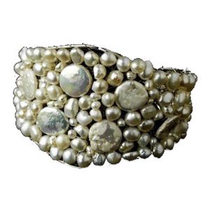 Freshwater pearl coin vintage wedding bracelets CR021