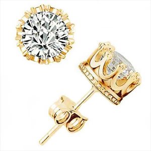 Gold crystal bridal stud earrings