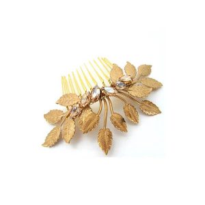 'Golden Glow' gold leaf bridal comb