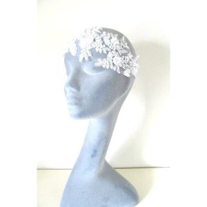'Lavinia' Gatsby vintage lace tulle wedding forehead band headband