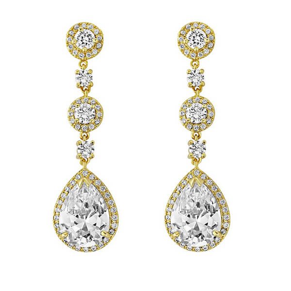 Long gold crystal earrings