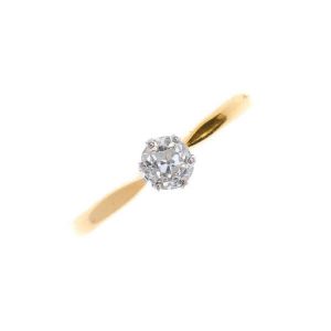 'Mayfair' Antique Vintage Diamond Solitaire Engagement Ring 0.45Ct
