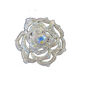 Openwork rose AB crystal wedding brooch