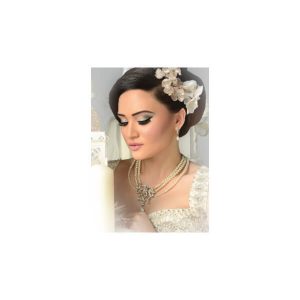 Pearl bridal necklace with vintage brooch CE014