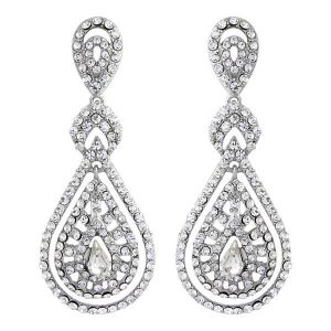'Rebekah' Art Deco vintage style crystal wedding earrings