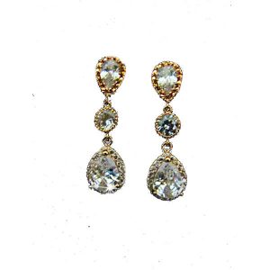 'Selina' rose gold crystal drop wedding earrings
