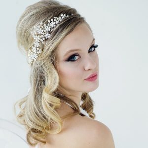 'Serenity' pearl bridal hair vine brow band forehead band