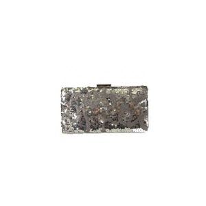 Silver sequin box bridal wedding clutch handbag BF041