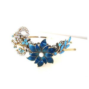 'Something Blue' original vintage wedding headband vintage wedding hair accessories