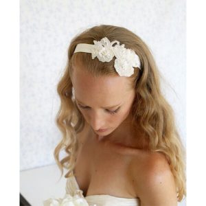 'VERITY' vintage bridal lace headband AB018