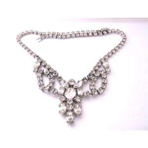 'Veronica' 1930s vintage bridal necklace rhinestone Art Deco bridal jewellery