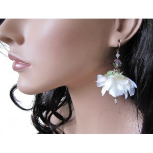 Vintage floral drop bridal earrings AG165