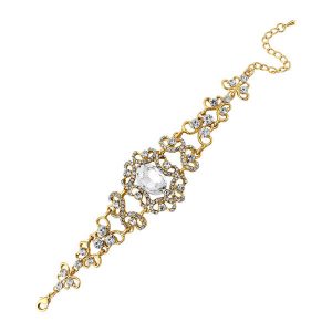 Vintage inspired gold crystal bridal bracelet