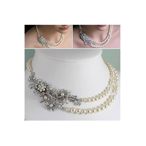 Bridal pearl necklace deals