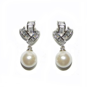 Art Deco pearl wedding earrings 'Edith'