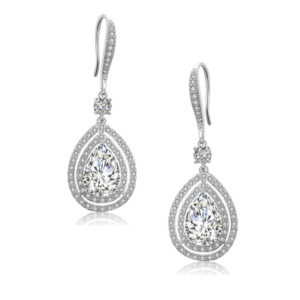 Classic crystal drop bridal earrings