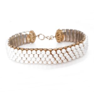 'Maxine' 1960s gold pearl vintage bridal bracelet