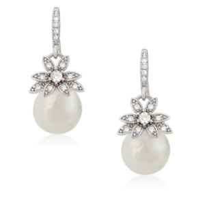 Pearl bridal earrings crystal 'Alana'