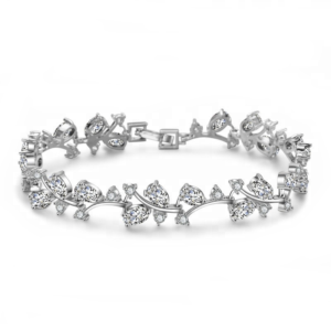 Crystal leaf bridal bracelet 'Elise'