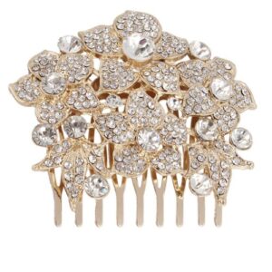 'Shimmer' large gold crystal bridal hair comb