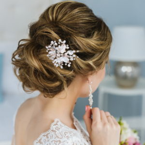 'Romance' gold pearl crystal wedding hair comb